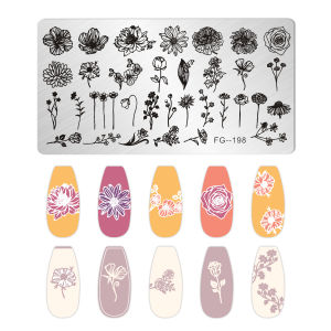 NAIL PLATES FLOWER TEMPLATES Leaves Nail Stamping Plates Animal Floral Line Nail Art Templates Printing Stencil Tools 12*6cm