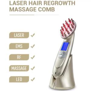Lược Mọc Tóc Bằng Laser Điện Tử Hồng Ngoại RF Ánh Sáng Đỏ EMS Rung Massage Trị Liệu Chống Rụng Tóc Bàn Chải Chăm Sóc Tóc