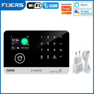 FUERS Alarm System for Home WIFI GSM Security Alarm Host Ant-theft with Door Motion Sensor Tuya Smart App control work Alexa