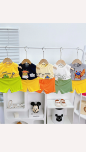 Bộ Quần Áo Trẻ Em Ba Lỗ Hiệu NATUCO Vải Thun Lạnh Cho Bé Mặc Hè In Hình Ngộ Nghĩnh Cho Bé 8-27Kg BL-IN78