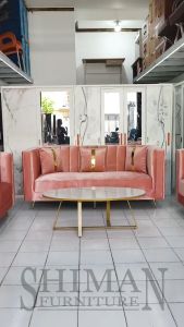 Sofa Minimalis Calista Free Bantal | Sofa Kaki Besi Gold | Sofa Ruang Tamu Minimalis