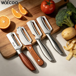 Stainless Steel Kitchen Peeler Multi-Function Vegetables Peeler Wooden Handle Fruit Slicing Sugarcane Scraping Kitchen Tools