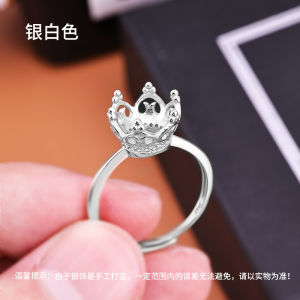 S925 Pure Silver Ring Setting DIY Inlaid Pearl Honeycomb Open Ring Setting No Hole Fashionable Commute Style Jewelry Accessory