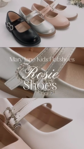 SAHIKU Rosie Kids Flatshoes Sepatu Natal Anak Perempuan Mary Jane Hak 2cm Ringan Antislip Size 26-35