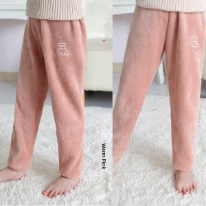 Warm Coral Fleece Childrens Home Leisure Pants
