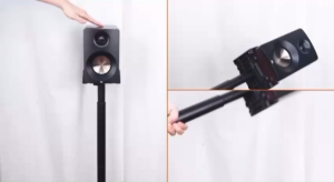 A Pair Universal Speaker Stand Clamp Bracket Height Adjustable Enlarge Cable Management Pole