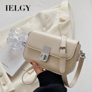 IELGY แมสเซนเจอร์ผู้หญิงกระเป๋าสะพายไหล่ทรงสี่เหลี่ยมจัตุรัสเนื้อผ้าแฟชั่นสไตล์เกาหลีใส่สบาย