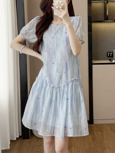 DAIXIANGFEIZI | Summer Friendly Linen Blend A-line Dress Short Sleeves Midi