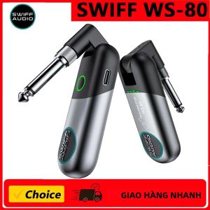 Hệ Thống Đàn Guitar Không Dây Kỹ Thuật Số SWIFF WS-80 Bộ Thu Phát Có Độ Trễ Thấp Cho Đàn Guitar Điện Bass - Kết Cấu Bằng Kim Loại