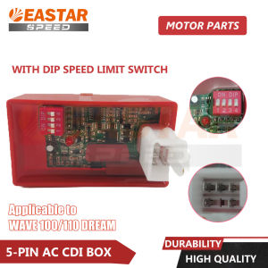 5-pin AC CDI box with DIP speed limit switch 4000-12000 suitable for Wave 100/110 Dream 100 racing cars