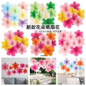 Đèn Trang Trí Hoa Giấy Nhiều Màu 9 Chiếc Trang Trí Phòng Lớp Học Phòng Cưới Cửa Hàng Vàng Nhà Hàng Trang Trí Nhà