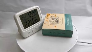Nhiệt kế đo độ ẩm máy đo nhiệt độ phòngkiêm đồng hồbáo thức cho bé