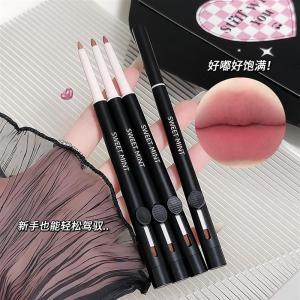 Sweet Mint Artist Double-Ended Lip Liner Brush Student Blushable Lipstick Pen Outline Lip Shape Natural Nude Color Lip Pen