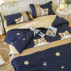 Dormitory Cotton Fitted Sheet and Duvet Cover 150x200x230cm