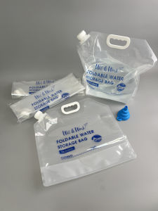 Thickened PE Material Portable Folding Plastic Water Bag for Outdoor Camping Picnic Large Capacity Handheld 10L