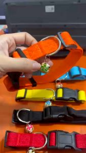 Vòng cổ Chó Mèo khoá nhựa bằng chất liệu vải nylon gắn chuông lục lạc bông hoa - Love Pets Shop
