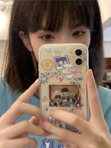 Cute Cartoon Couples Phone Case Clear Full Cover Photo Slot Compatible with iPhone 17 pro Max 16 pro Apple 15 Soft 14 Full Wrap 13 Niche 12 Transparent 11 Anti-Fall Case