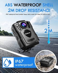 BOBLOV M5 2K Body Wearable Worn Police Camera With GPS HD 1440P IR Night Vision DVR Video Camcorder IP67 Waterproof 170°Angle for Security Law Enforcement Vlogging with Car Suction Mount