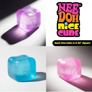 Schylling Needoh Nice Cube Squishy Squeeze Sensory Toy Stress Relief Anti-Anxiety Focus Calm Fidget Toy for Kids Adults ADHD