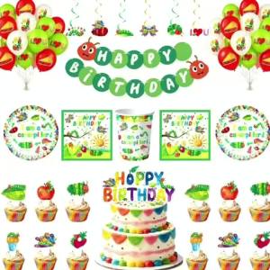 Kayou | Green Theme Cute Dinosaur Supplies Set Disposable Party Tableware Banner Paper Cup Dinner Plates Tablecloths Party Decorations