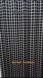 Gorden Polycotton Motif Kotak kotak Modern Polymicro - Pelindung Cahaya & Isolasi Suara