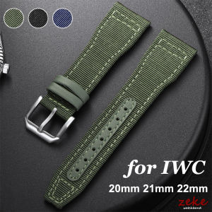 20mm 21mm 22mm Nylon Canvas Watch Strap for IWC Pilot Waterproof Sailcloth Sport Watch Band Cowhide Mens Womens Wrist Bracelet