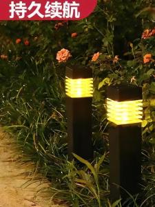 New Arrival Column Solar Decoration Lawn Lamp Garden Outdoor Courtyard House Lawn LED Light Waterproof Ground Plug Light