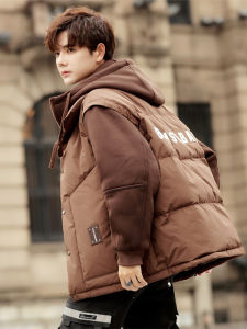 Áo Khoác Lông Vũ Dày Có Mũ Trùm Đầu Áo Khoác Ngoài Mùa Đông Cho Nam Áo Khoác Ngoài Bằng Vải Polyester Và Nylon Áo Khoác Lông Vũ Trẻ Trung