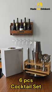 Stainless Steel Cocktail Kit/Set with Shaker Muddler Strainer Jigger Cocktail Spoon Customised Bamboo Rack Concoct Old Fashioned Margarita Se-x on the Beach Cosmopolitan Bloody Mary Pina Colada Mai Tai Barware Bartender Tools Made for Drinkers