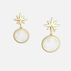 Gold Mother of Pearl Earrings