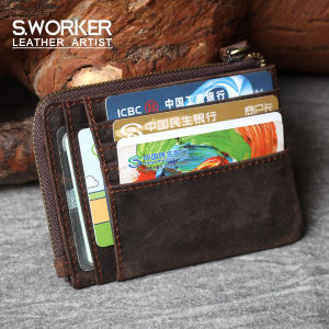 Multi-Card Position Retro First Layer Cowhide Card Holder Multi-Functional Mini Purse Genuine Leather Original Handmade Driving License Holder Men and Women