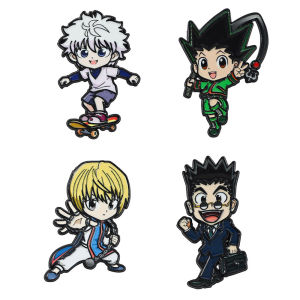 Miniso | 4Pcs Hunters Enamel Pin Custom GON Killua Kurapika Leorio Hisoka Brooch Lapel Badge Anime Jewelry Gift for Fans