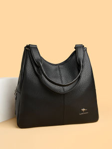 Womens Large Capacity Soft Leather Tote Bag 2025 New Style Underarm Single Shoulder Bag Commuter Bag Business Bag
