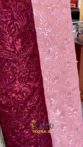 Paket Seragam Bridesmaid Lengkap Wisuda Lamaran Keluarga Tile Akar Motif Brokat Kain Satin Velvet Premium