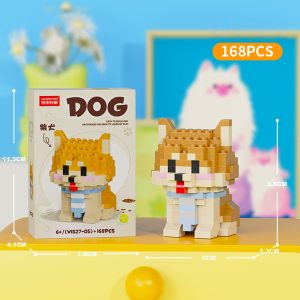 Cute Pastoral Teddy Dog Pet Building Blocks Micro-Granular Ornament Childrens Toy Gifts New Product Cat And Dog Themed