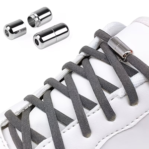 1 Pair No-Tie Elastic Shoelaces - Adjustable Tieless Shoe Laces with Metal Buckles Perfect for Running & Casual Sneakers