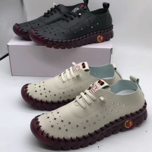 QINGSHUI Sepatu kasual wanita.Sepatu kulit gaya Korea.Sepatu kets.Sepatu pantofel.Sepatu datar.Sepatu kerja sol kulit sapi.Sepatu jalan slip-on