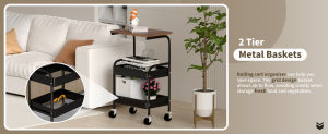 3 Tier Rolling Cart with Drawer Printer Rack Stand Rolling Storage Rack Office Storage Rack Mobile Printer Table Trolley Cart Organizer with Wheels Multifunctional Storage Rack Kitchen Storage Rack for Office Household
