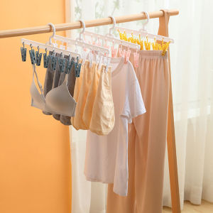 Clothes Hangers Pegs Clothes Laundry Hanger Clip Socks Hanger with Clips Hangers for Clothes Clothes Drying Rack 8 Clips