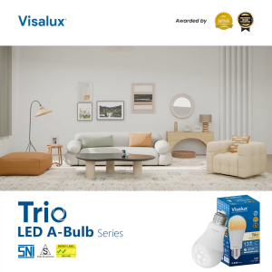 Visalux Trio LED A-Bulb 16W - Lampu Bohlam Tiga Warna 3000K / 4000K / 6500K (VTC3316TC)