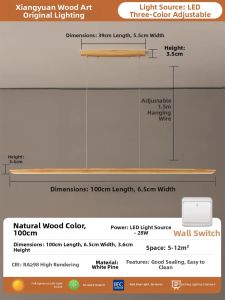 XIANGYUAN | Eye-Protective Walnut Wood Nordic Simple Style Chandelier