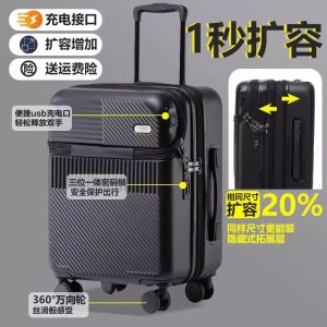 Luxury Lightweight Padlla Suitcase 20 Inch Carry-On Spinner Wheels Durable Travel Bag for Students Password Lock Womens Bag