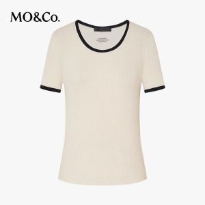 MO&Co. | Spring Autumn Round Neck Fitted Short Sleeve Knitwear