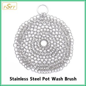 Nồi thép không gỉ bàn chải chùi rửa Cleaner nhà bếp rỉ sét nồi chảo Net lau chà vệ sinh thép chất tẩy rửa scraper bàn chải kim loại bàn chải làm sạch