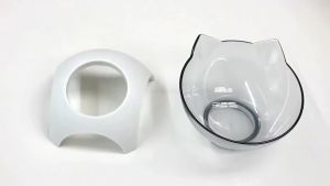 Pet Bowl Cat Dog Elevated Bowls 15 DEGREE Raised Food Container With Stand Single Bowl