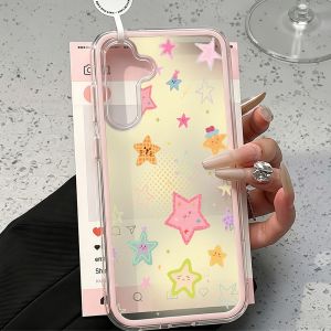 AKABEILA | Fashion Shine Star Pattern Case For Samsung A57 A37 A17 A07 A56 A55 A36 A35 A16 A06 A26 S25 S26 Ultra 2 in 1 Clear Soft Cover ﻿