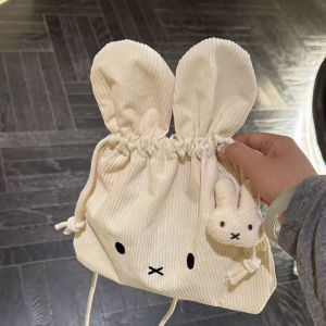 clu 2026 Cute Embroidered Rabbit Shoulder Bag Lightweight Versatile Large Capacity Commuter Tote Bag ulc