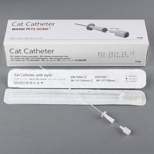 12PCS Cat Catheter With Stylet Side/End Open 1.0mm 1.3mm Cat Urinary Catheters Veterinary Consumables