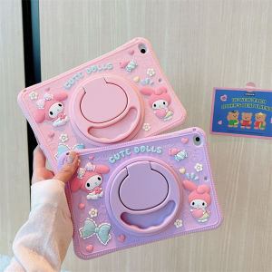 for Samsung Galaxy Tab A9 A9+ S7 FE S8 S9 FE+ Plus A8 2022 Case 10.5 SM-X200 Tab S6 Lite 2024 2022 Cover Tab A7 Lite 8.7 T220 Tab A7 10.4 A 8.0 10.1 2019 Kids Cartoon Soft Silicone Rotating Stand Case With Lanyard Strap