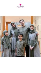 Sarimbit Keluarga Rauna 13 Ilalang Dark greeen - Gamis dan Koko